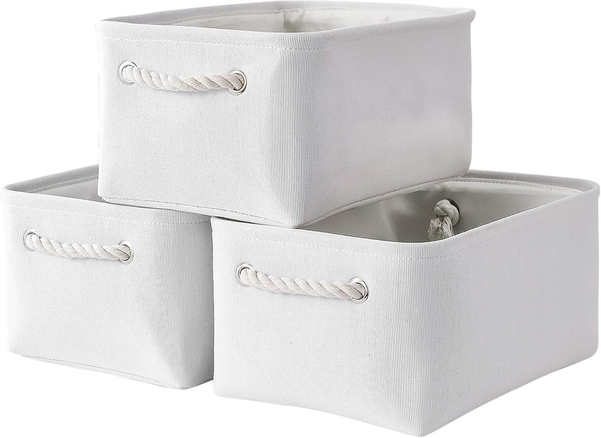 TheWarmHome Storage Bins for Shelves - Medium 3Pack 13.8L*9.8W*6.7H inch Fabric Storage Cubes