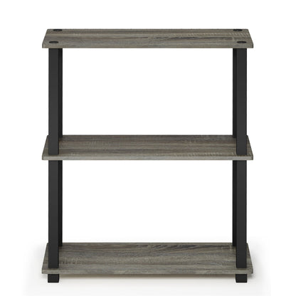 Furinno TURN-S-TUBE Storage Shelves, 3-Tier Book Shelf, Corner Shelf, Toolless Open Shelves, for