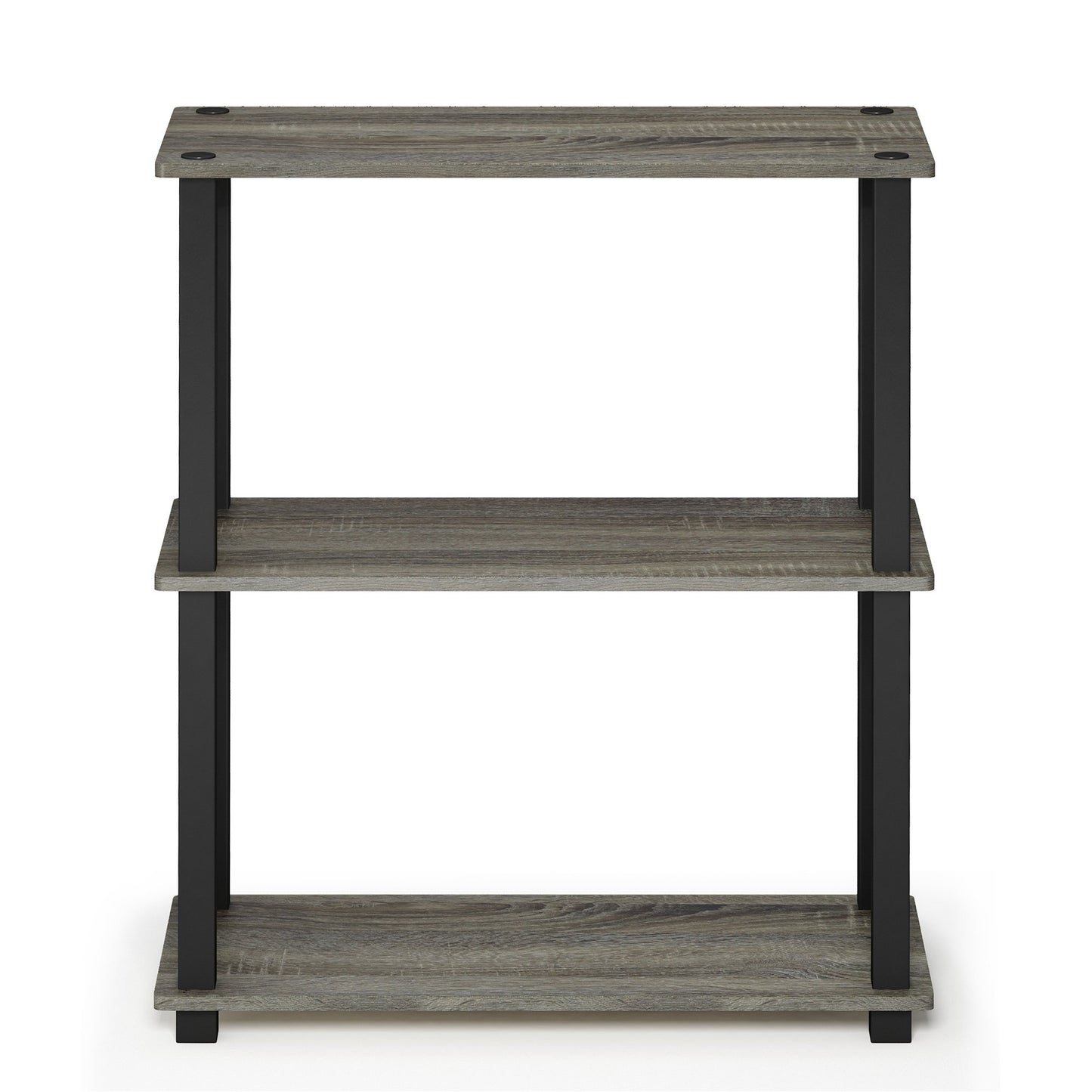 Furinno TURN-S-TUBE Storage Shelves Set of 2, 3-Tier Book Shelf, Corner Shelf, Toolless Open
