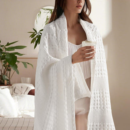 PHF 100% Cotton Waffle Weave Throw Blanket, Soft Lightweight Breathable Cozy Summer Throws for