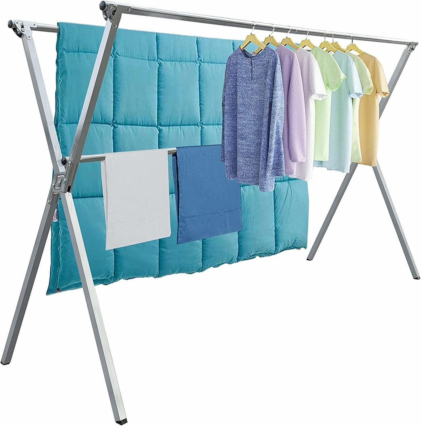 Clothes Drying Racks Outdoor, 82 Inches Updated Version,Stainless Steel Laundry Drying Rack for
