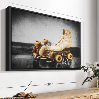 ElephantStock Vintage Skates Pop Wall Art - Horizontal Framed Canvas - 1-Piece Living Room Wall