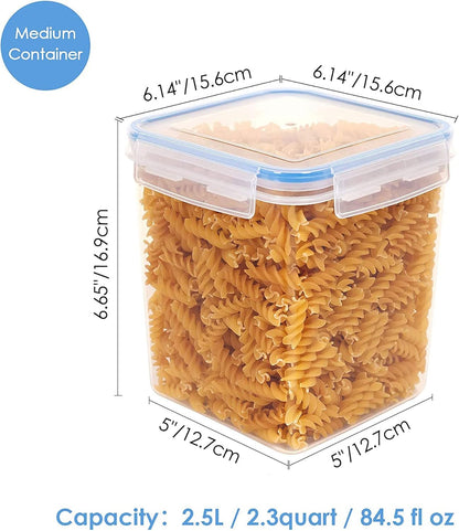Vtopmart Food Storage Containers 2.5L / 84.5oz, 4 Pieces BPA Free Plastic Airtight Canister for