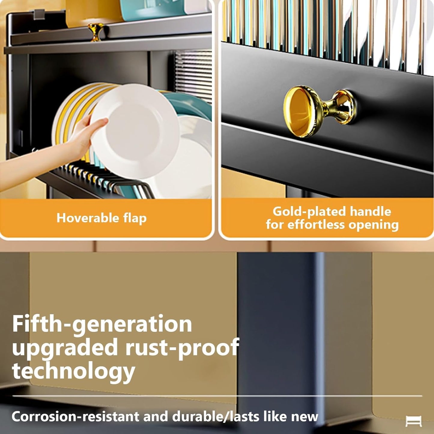 Kitchen sink rack dishwashing sink countertop dustproof cupboard storage multifunctional tableware