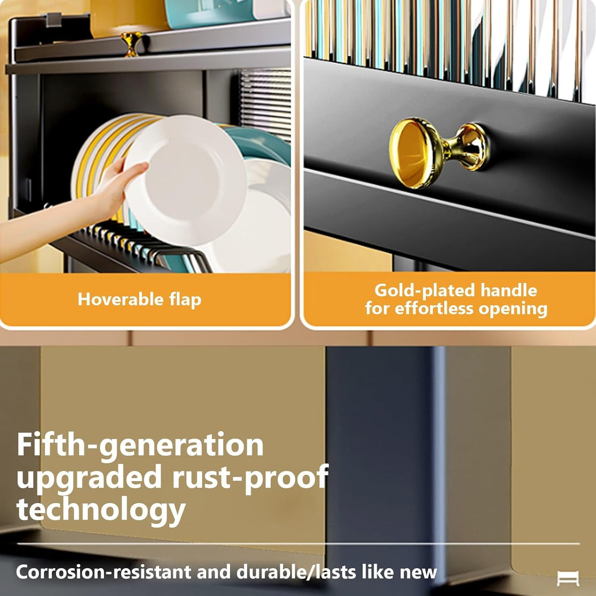 Kitchen sink rack dishwashing sink countertop dustproof cupboard storage multifunctional tableware