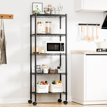 DUMOS Metal Storage Shelves, Wire Shelving, 5 Tiers Shelves, 23.2" W