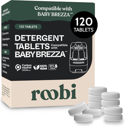 Roobi Detergent Tablets Compatible with Baby Brezza Bottle Washer Pro. Removes Milk Residue & Odor
