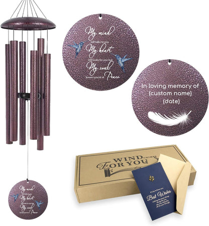 ASTARIN 36" Large Deep Tone Personalized Sympathy Wind Chimes, Memorial Wind Chime for Loss of