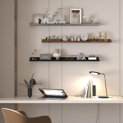Giftgarden 47 Inch Multi Colors Floating Shelves for Wall Mount, Assorted Colors Wood Wall Shelf