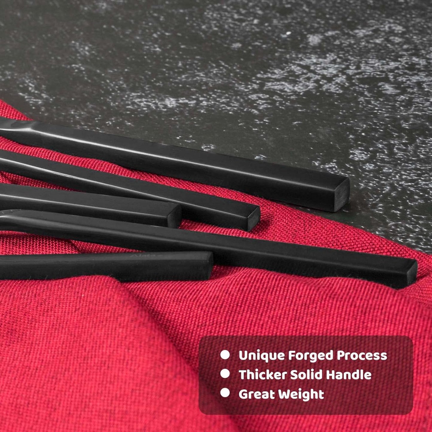 Alata Cube 45-Piece Forged Stainless Steel Flatware Set Cutlery Set with Utensil-Serving Set