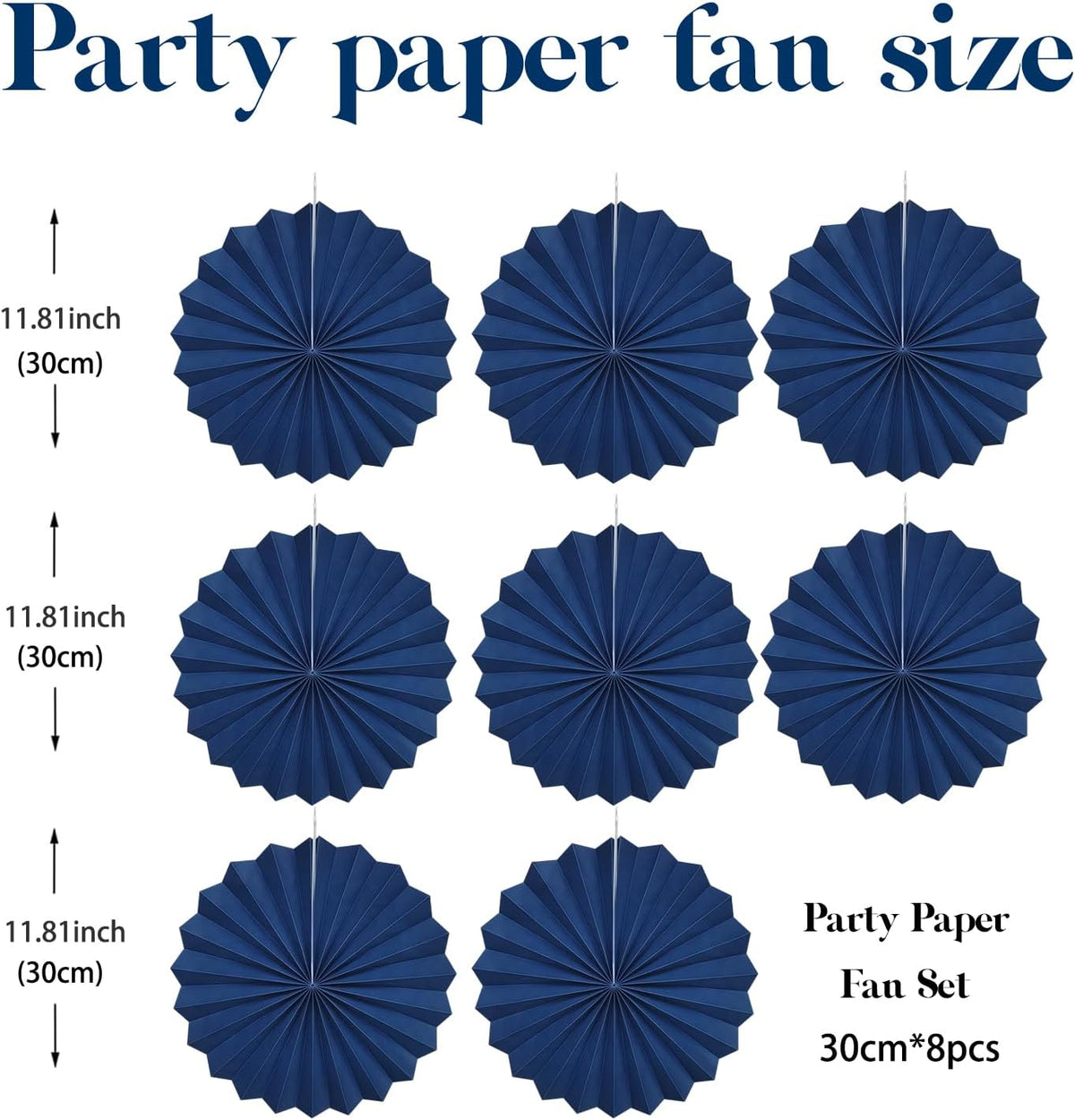 Blue Party Decorations,Blueberry Party Decorations Decorations Party Paper Fans Bulk