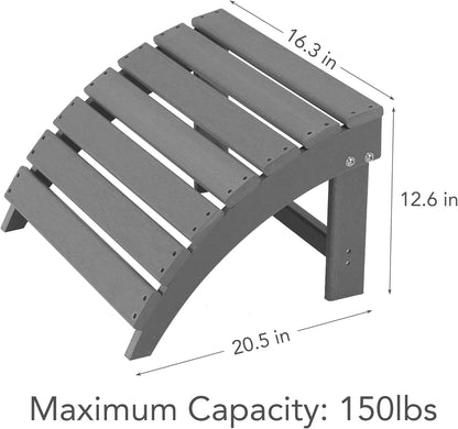 Sundale Outdoor Folding Plastic Adirondack Ottoman, All-Weather Adirondack Chair Footrest, Fade and