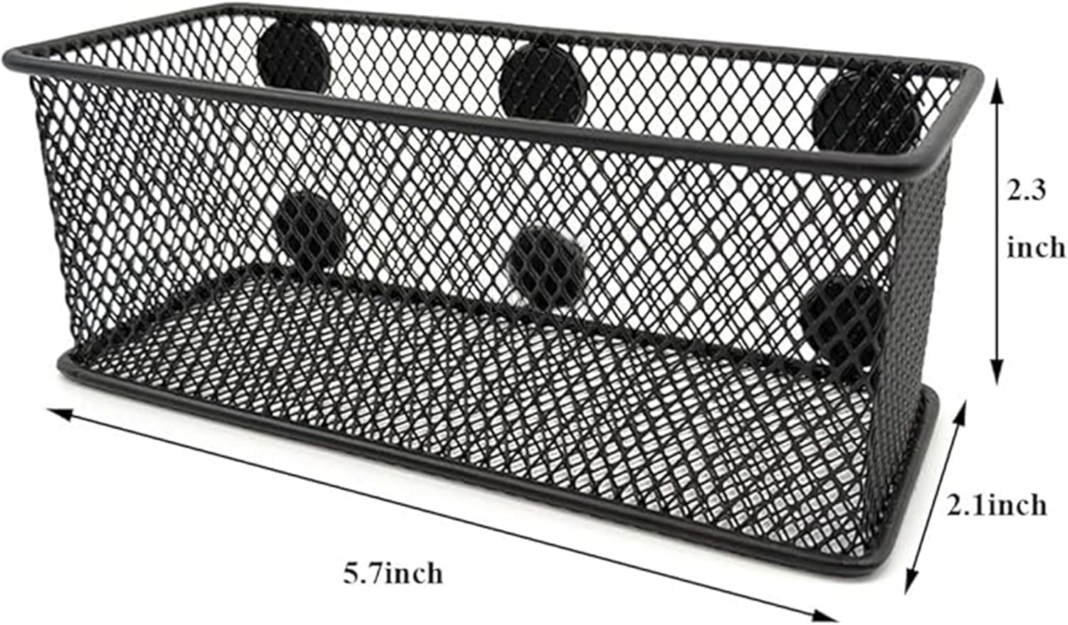 EASEPRES Magnetic Pencil Holder Set of 3 - Black Wire Mesh Storage Baskets Organizer with Strong