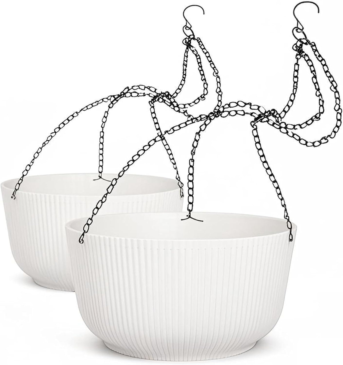 Dexceder 8.75 Inch Self Watering Hanging Planters Indoor Outdoor, Thickened Hanging Basket Flower