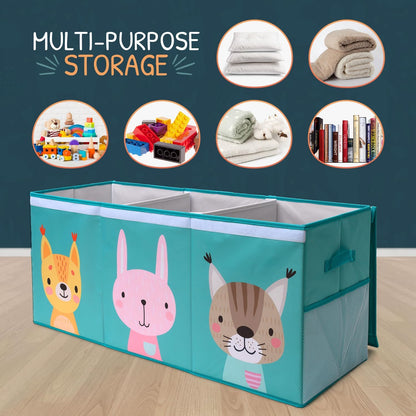 Extra Large Toy Storage Organizer with Lid - Sturdy, Collapsible Toy Chest Storage Box with Cute