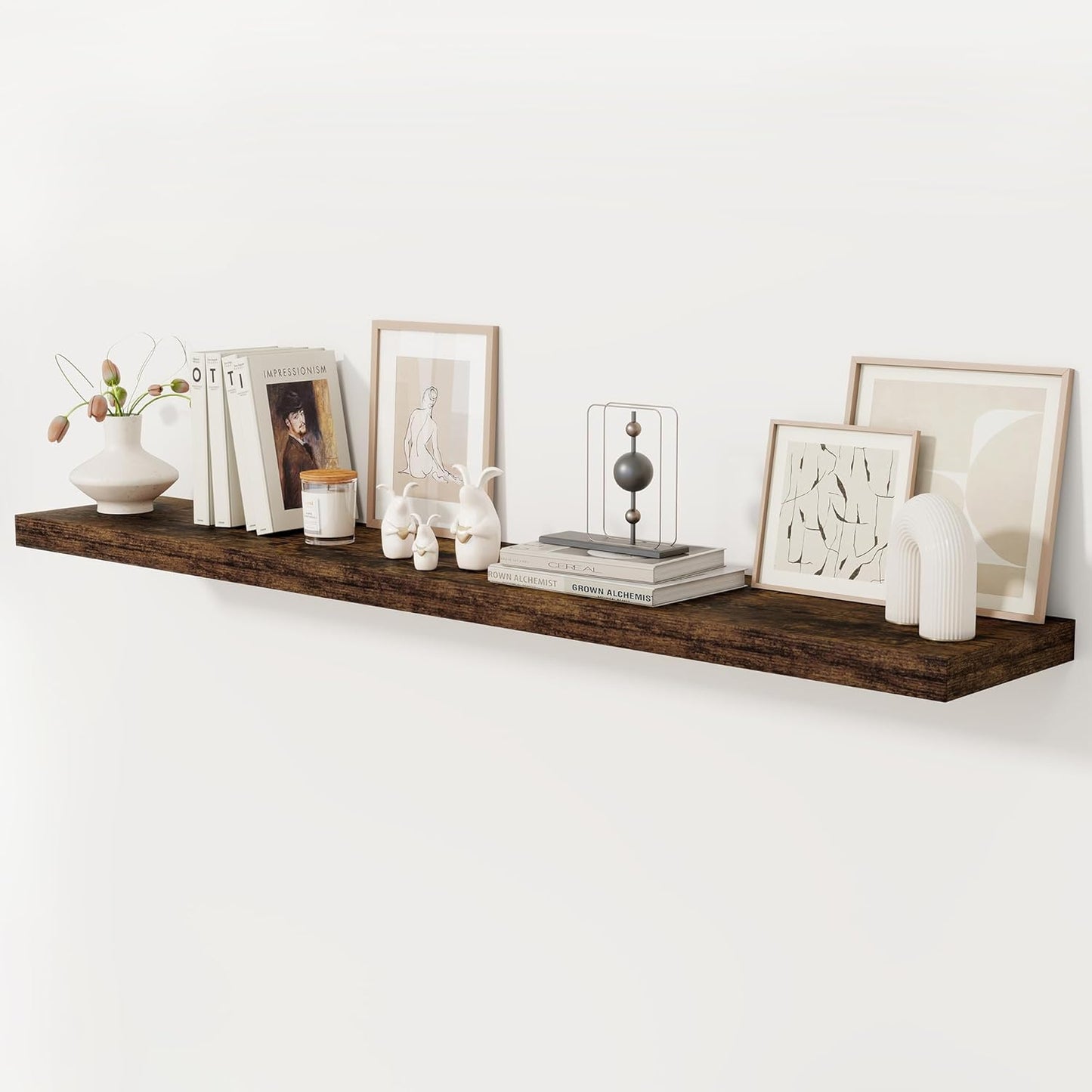 Fun Memories 72 Inch Floating Shelf, 12 Inch Deep Wall Shelf for Fireplace Mantel, Deep Storage