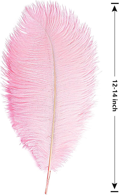 THARAHT 12PCS Ostrich Feathers Natural Bulk 12-14Inch(30-35cm) for Wedding Party Centerpieces