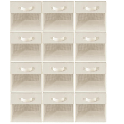 STORAGEIDEAS Storage Bins with Clear Window, 11x11 Storage Cubes, Collapsible Cube Storage Box