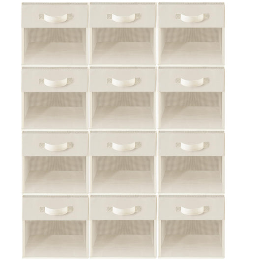 STORAGEIDEAS Storage Bins with Clear Window, 11x11 Storage Cubes, Collapsible Cube Storage Box