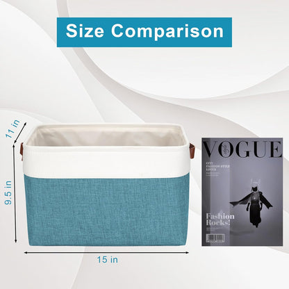 Storage Bins Large Fabric Storage Baskets for Shelves 3 Pack, Decorative Linen Closet Baskets with