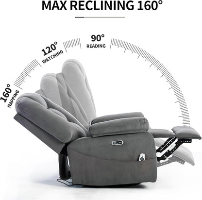 Power Swivel Rocker Recliner Chair for Adults,Rocking Recliners Chairs with Massage and Heat for