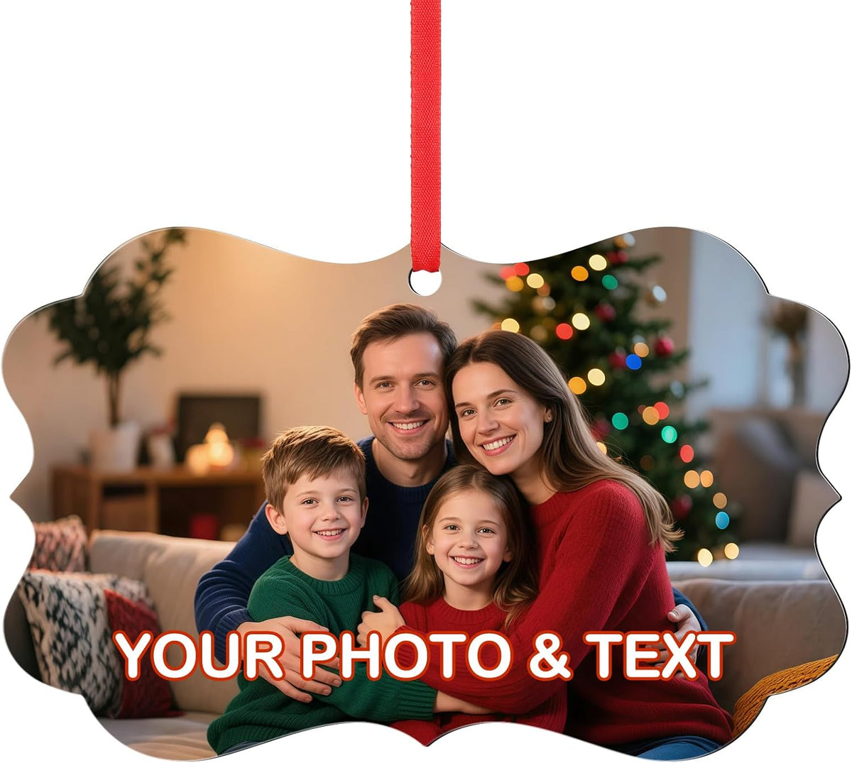 Personalized Photo Christmas Ornaments Double-Sided Metal Custom Picture Christmas Ornament 2024