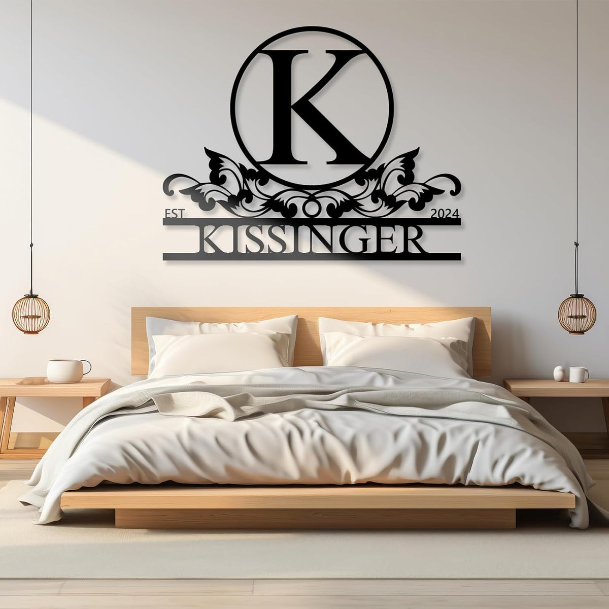 Personalized Metal Signs | Metal Name Sign | Split Letter Monogram | Home Decor Sign | Metal Wall