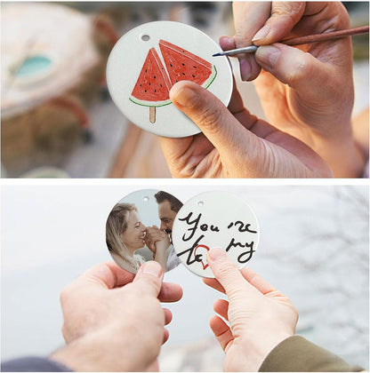 Sublimation Blanks Ornament Bulk 25pcs Personalized Christmas Ornaments Set Ceramic Ornaments White