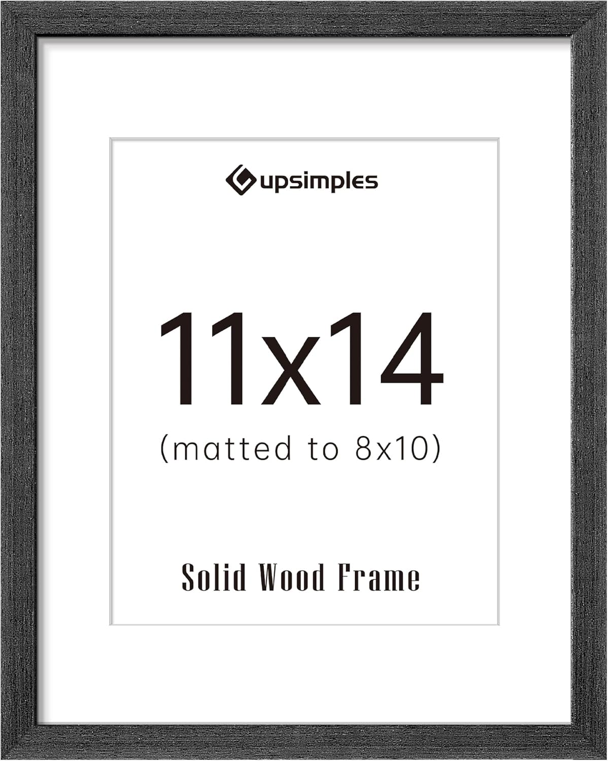 upsimples 11x14 Picture Frame, Natural Solid Wooden Picture Frames, Display 8x10 with Mat or 11 x