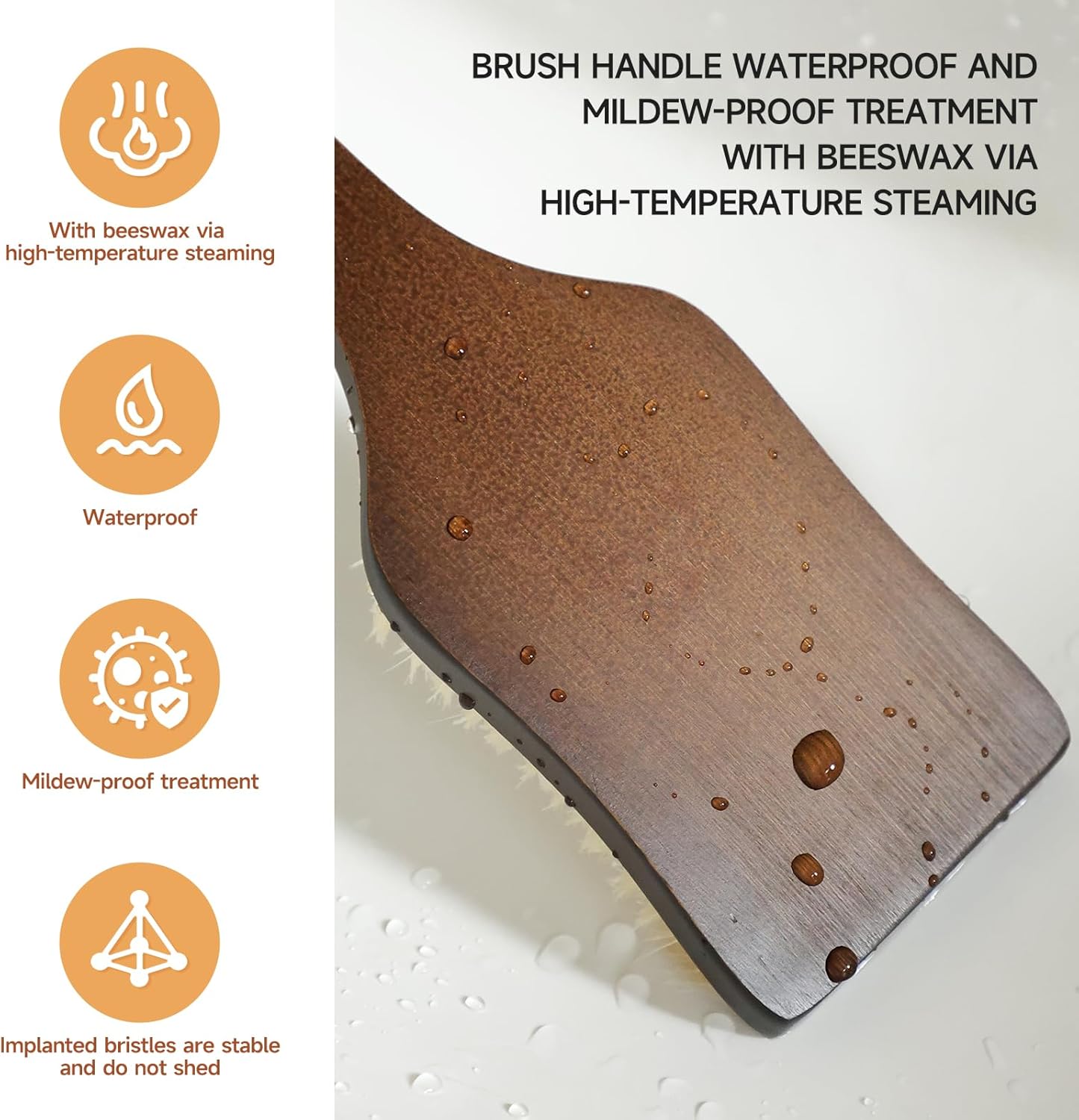 Back Scrubber Shower Brush,Dry Brushing Body Brush with 17.7 Inch Curved Long Handle, Natural