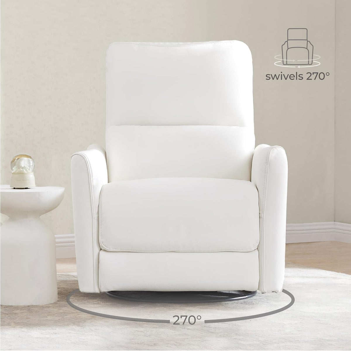 CHITA Power Recliner Chair Swivel Glider, FSC Certified Upholstered Faux Leather Living Room