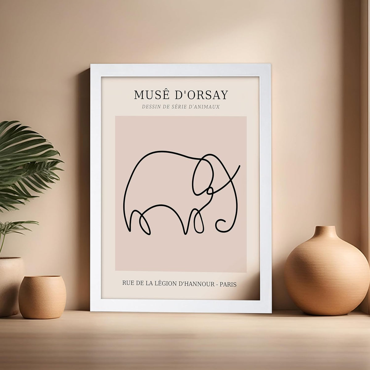 Poster Master Vintage Poster - Retro One Line Elephant Drawing Print - Elephant Art - Minimal Gift