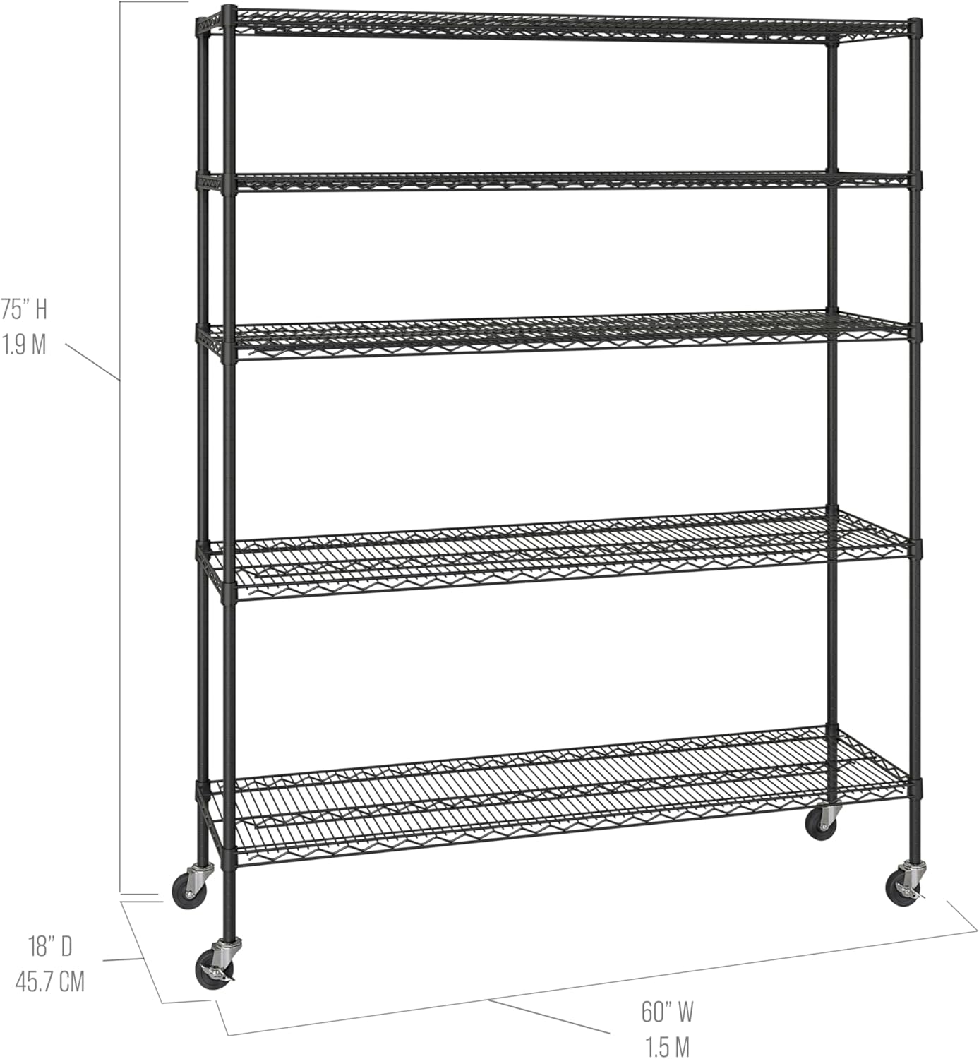Seville Classics UltraDurable Heavy Duty NSF Solid Steel Wire Rack Storage Unit, Organizer for