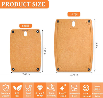 Cutting Boards for Kitchen Dishwasher Safe Eco-Friendly Composite Cutting Board Set of 2
