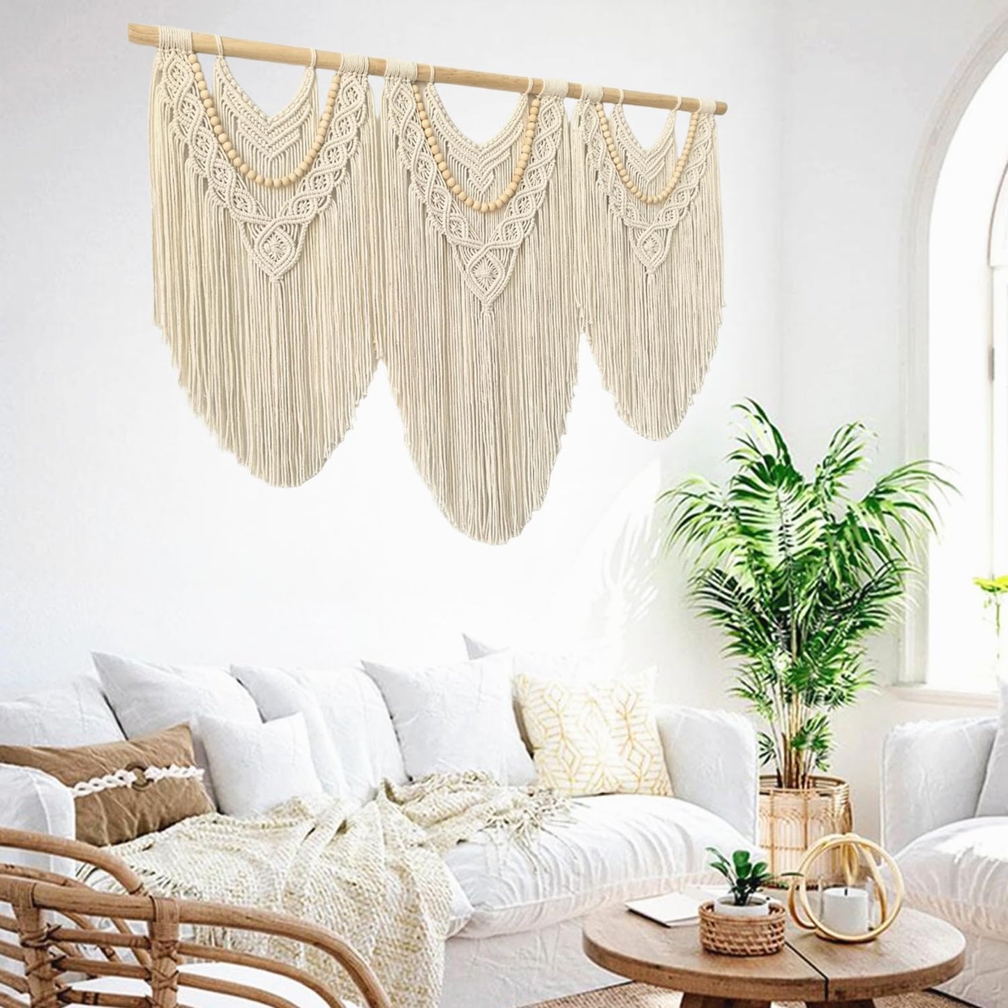 large macrame wall hanging - Boho Tapestry Macrame Wall Decor Art- Chic Bohemian Handmade Woven