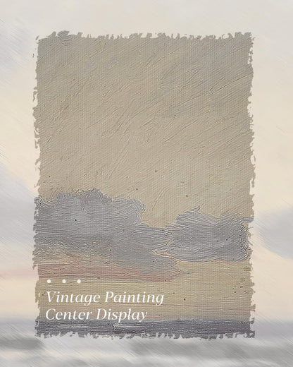 HUARCEY Gold Framed Vintage Wall Art for Living Room, Landscape Painting Prints Shelf Decor for