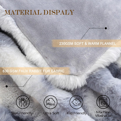 Latepis Faux Fur Throw Blanket for Couch, Soft Luxury Faux Fur Bubble Blanket for Sofa and Bedroom