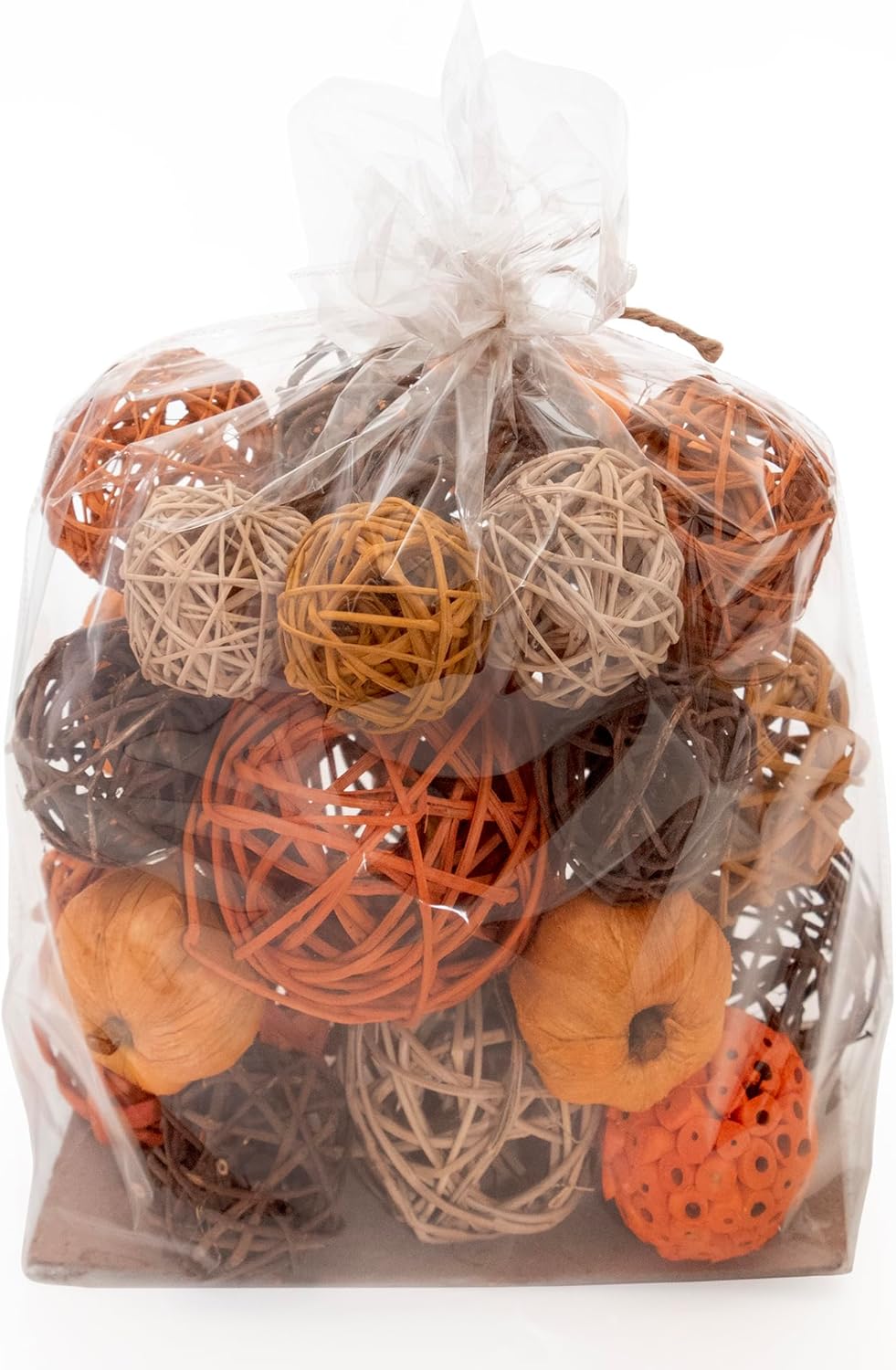 ANDALUCA Orange Decorative Vase Filler Bag with Mini Pumpkins, Orbs, Balls & Flowers Bowl Filler
