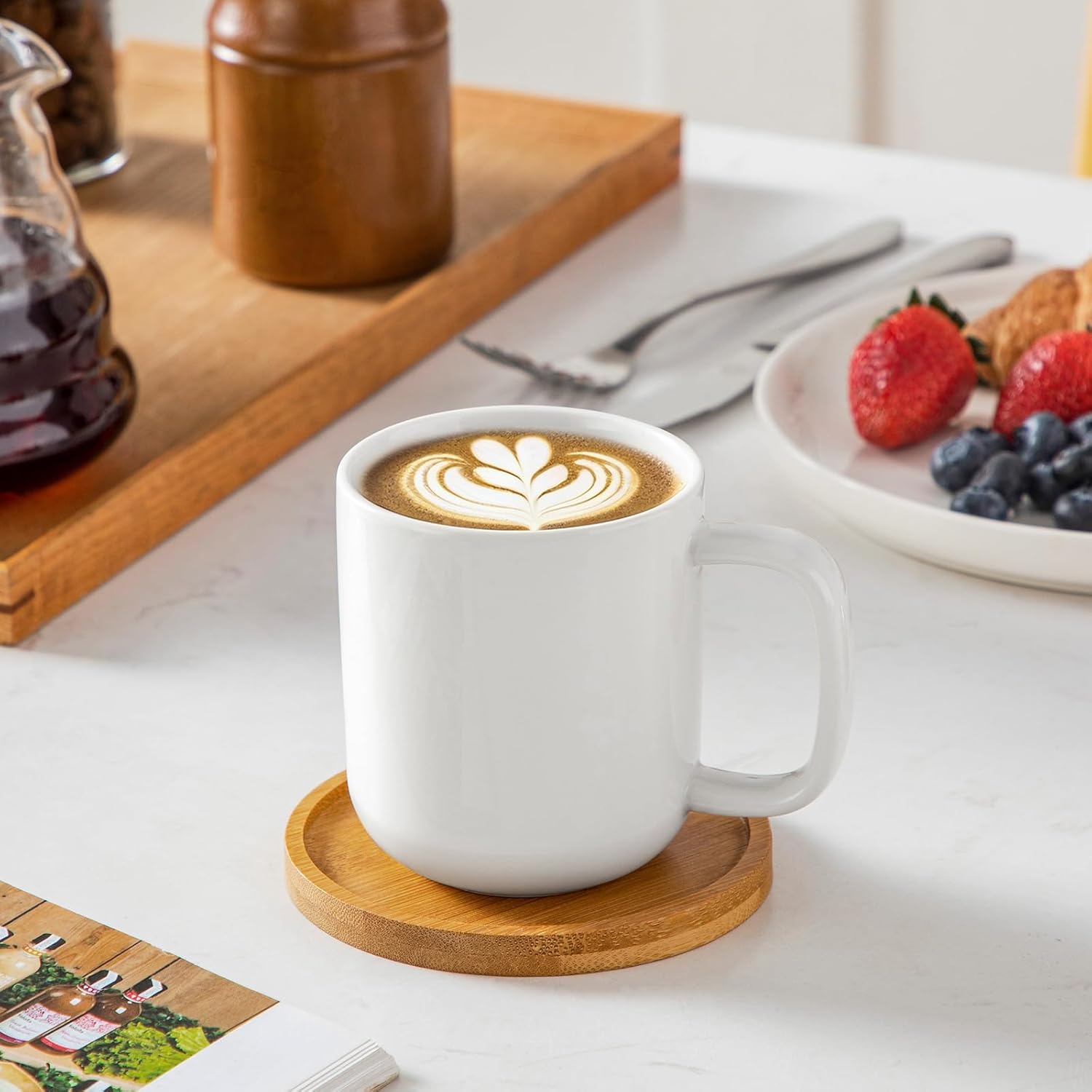 vancasso Porcelain Coffee Mugs Set, 12 oz Ceramic Coffee Cups for Latte Hot Tea Cappuccino Cocoa