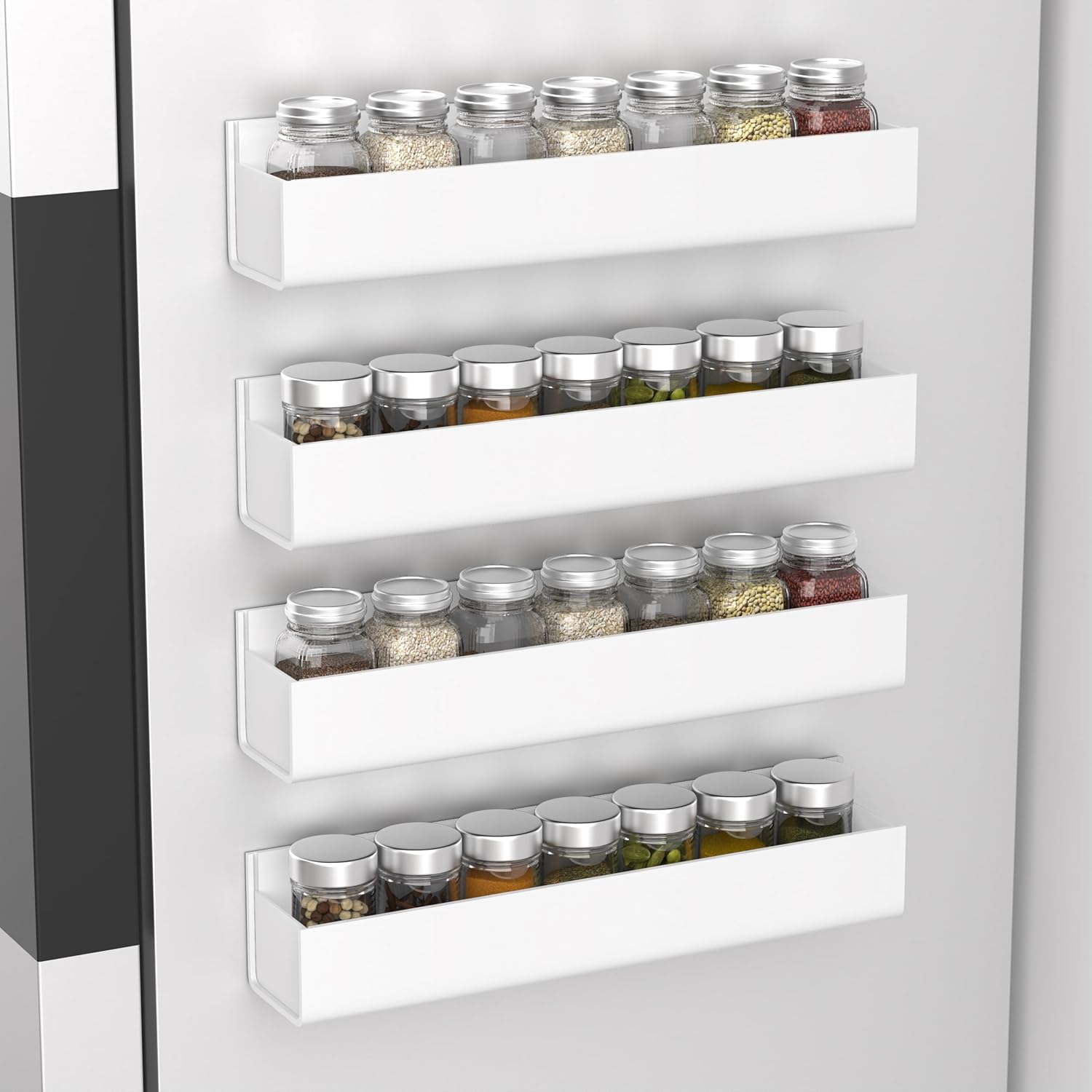 PMMASTO Adhesive Acrylic Spice Rack Organizer for Wall with Nano Double Sided Tape, Spice Shelf