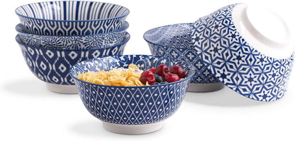 Selamica Porcelain 11oz Ice Cream Bowls Set of 6, Small Bowls, Ceramic bowls for Dessert, Ice