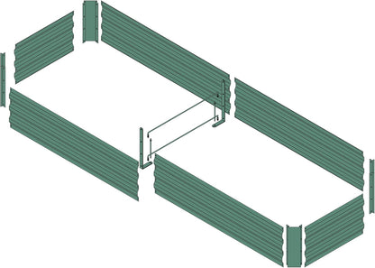 8x2x1ft Metal Raised Garden Bed Kit，Galvanized Garden Bed Box for Vegetables, Flowers, Herbs, and