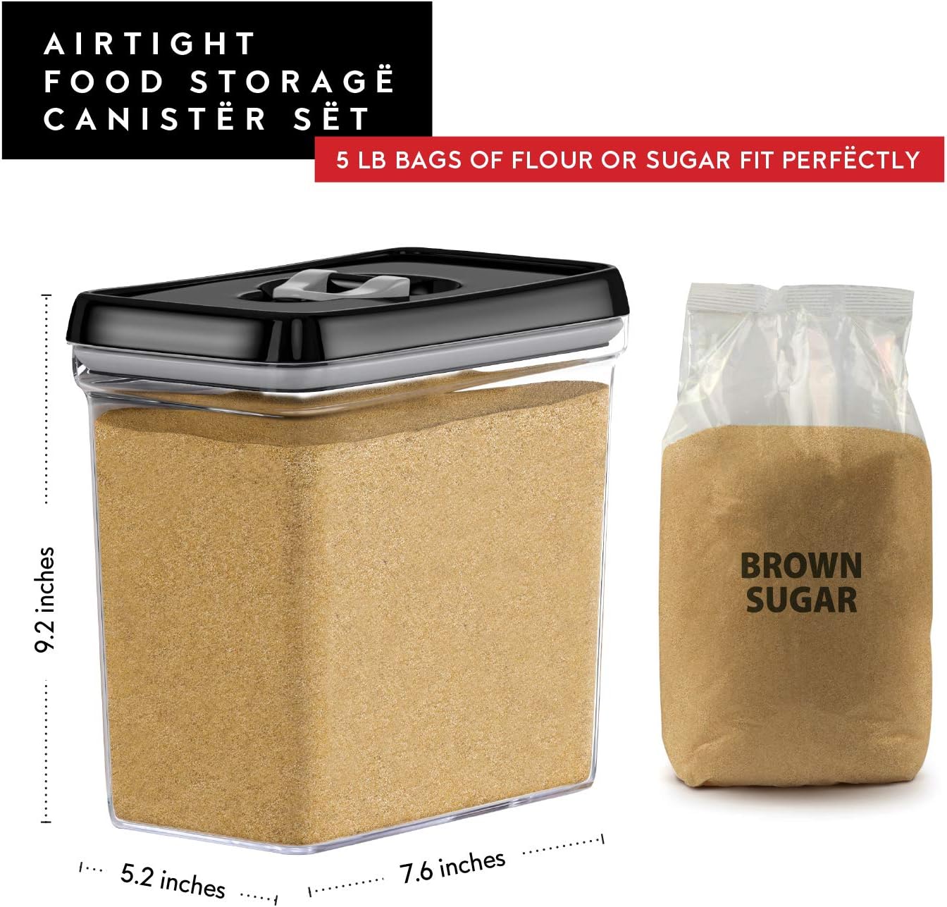 DWËLLZA KITCHEN Large Airtight Food Storage Containers - Clear Plastic Bulk Food Pantry & Kitchen