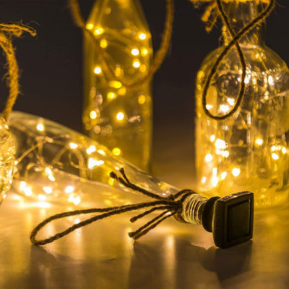 Solar Wine Bottle Lights Outdoor, 20 LED Cork Lights for Wine Bottles Waterproof, Fairy Lights