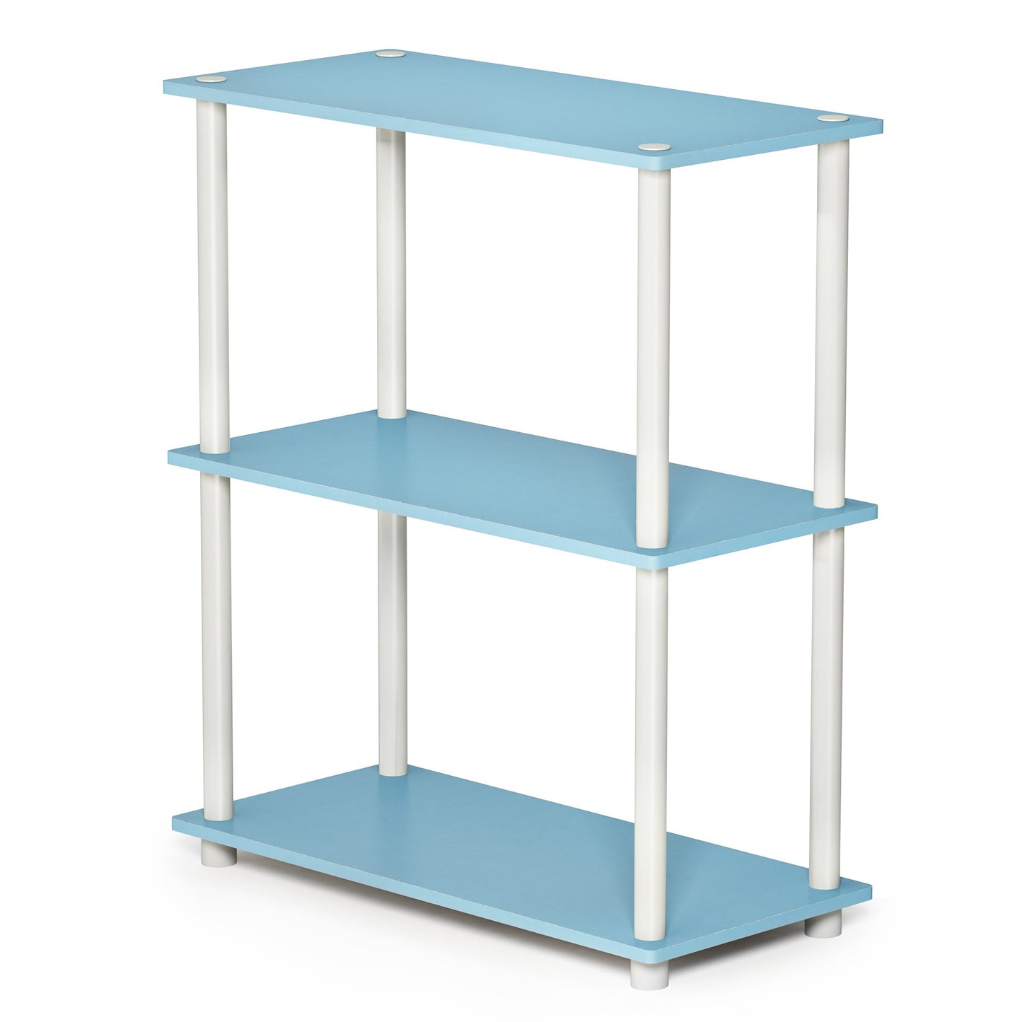 Furinno TURN-N-TUBE Storage Shelves, 3-Tier Book Shelf, Corner Shelf, Toolless Open Shelves, for