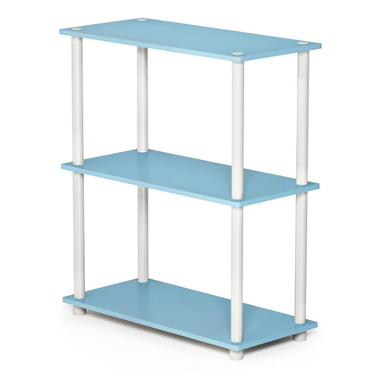 Furinno TURN-N-TUBE Storage Shelves, 3-Tier Book Shelf, Corner Shelf, Toolless Open Shelves, for