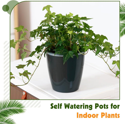 Self Watering Pots for Indoor Plants, 12-Pack 5'' Self Watering Planter with Drainage Holes, Small