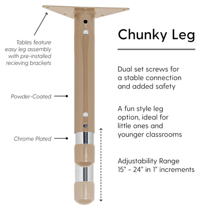 FDP Rectangle Activity School and Classroom Kids Table (30 x 72 inch), Chunky Sand Toddler Leg