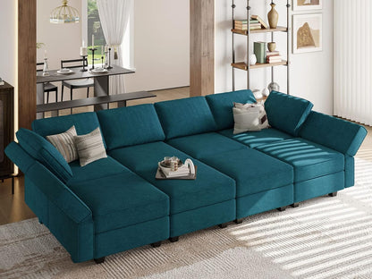 Belffin Modular Sectional Sleeper Sofa Bed Convertible Sectional Couches for Living Room. Peacock