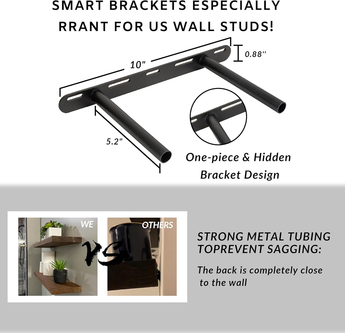 BGMG Wood Floating Shelves for Wall 18 inch, Distressed, Rustic Wooden Wall Mount Shelves for